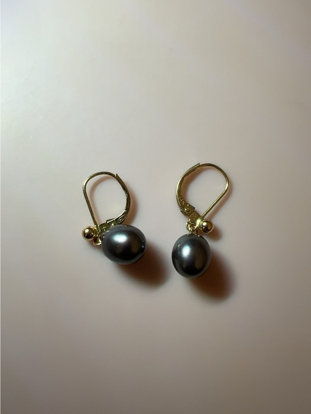 Black Pearl Earings 14k